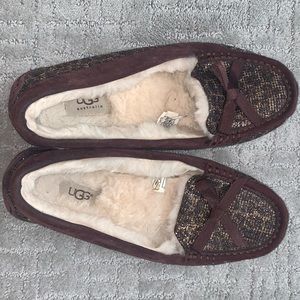 Shiny UGG moccasins